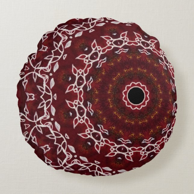 Das Labyrinth der Schriftzüge Rundes Kissen (Vorderseite)