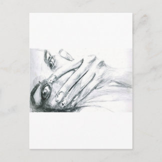 Das Lächeln verbergen Postkarte