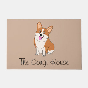 Das lächelnde Corgi-Haus Fußmatte