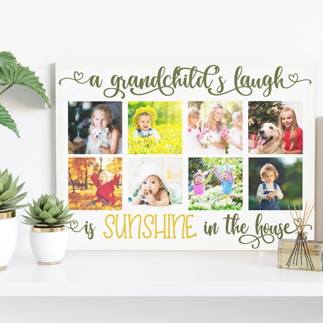 Das Lachen eines Enkelkindes 8 Foto-Collage Handle Leinwanddruck (Von Creator hochgeladen)