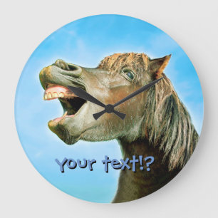 Das lachende Pferd Große Wanduhr