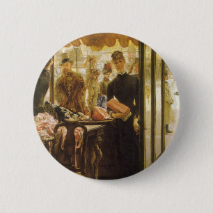 Das Ladenmädchen von James Tissot, viktorianische  Button