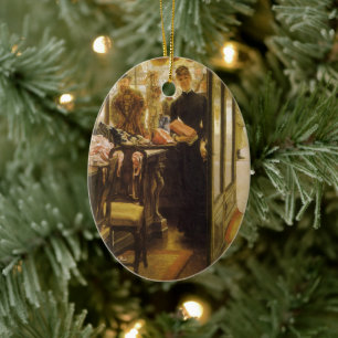 Das Ladenmädchen von James Tissot, viktorianische  Keramikornament