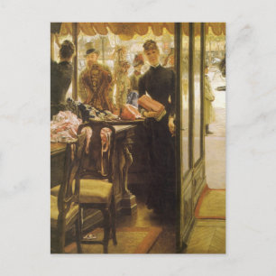 Das Ladenmädchen von James Tissot, viktorianische  Postkarte