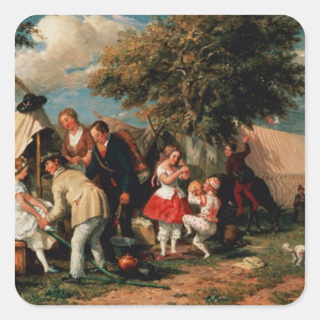 Das Lager der Akrobaten, Epsom Downs Quadratischer Aufkleber (Vorderseite)