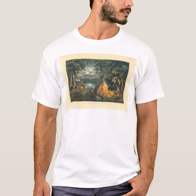 Das Lagerfeuer 1866 (1779A) des Trappers T-Shirt (Vorderseite)