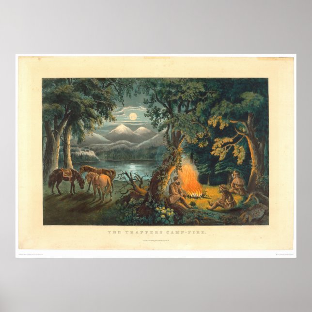 Das Lagerfeuer des Trappers 1866 (1779A) Poster (Vorne)