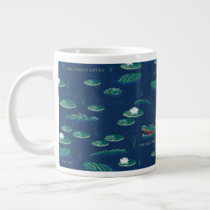 Das Lagoon-Muster des weißen Lotus Alligator Jumbo-Tasse