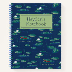 Das Lagoon-Muster des weißen Lotus Alligator Notizbuch