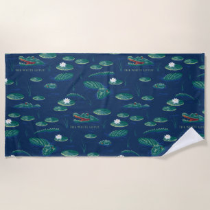 Das Lagoon-Muster des weißen Lotus Alligator Strandtuch