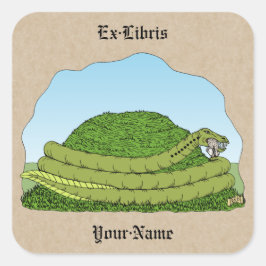 Das Lambton-Worm-Buchzeichen Quadratischer Aufkleber