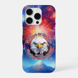 Das Land der Freien Zuhause Brauner Adler Feuerwer iPhone 16 Pro Hülle