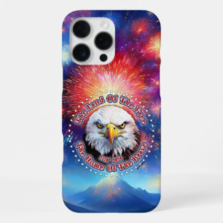 Das Land der Freien Zuhause Brauner Adler Feuerwer iPhone 16 Pro Max Hülle