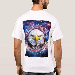 Das Land der Freien Zuhause Brauner Adler Feuerwer T-Shirt