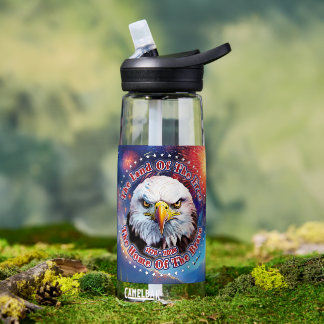 Das Land der Freien Zuhause Brauner Adler Feuerwer Trinkflasche