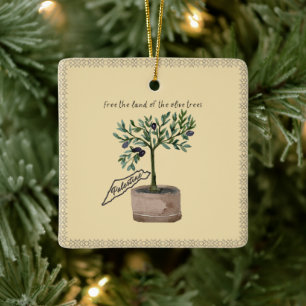 Das Land der Olivenbäume Keramikornament