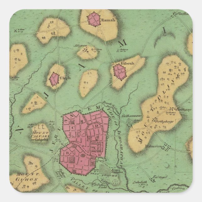 Das Land Moriah oder Jerusalem Quadratischer Aufkleber (Vorderseite)