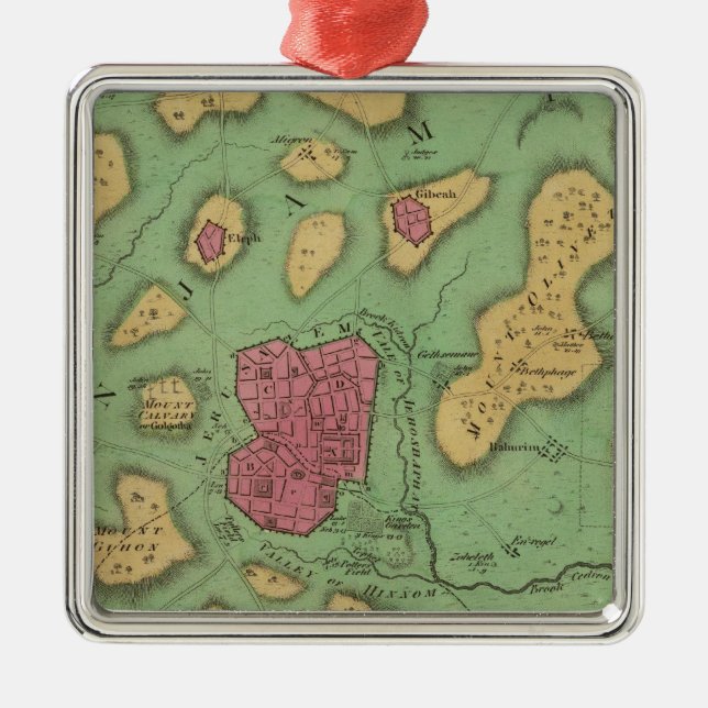 Das Land von Moriah oder von Jerusalem Ornament Aus Metall (Vorne)