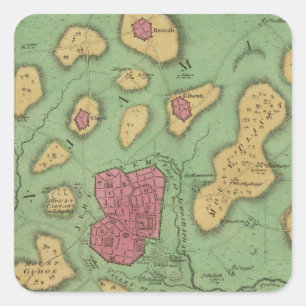 Das Land von Moriah oder von Jerusalem Quadratischer Aufkleber