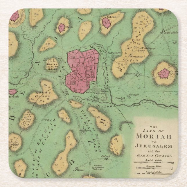 Das Land von Moriah oder von Jerusalem Rechteckiger Pappuntersetzer (Vorderseite)