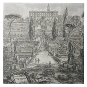 Das Landhaus d'Este bei Tivoli (Stich) Fliese