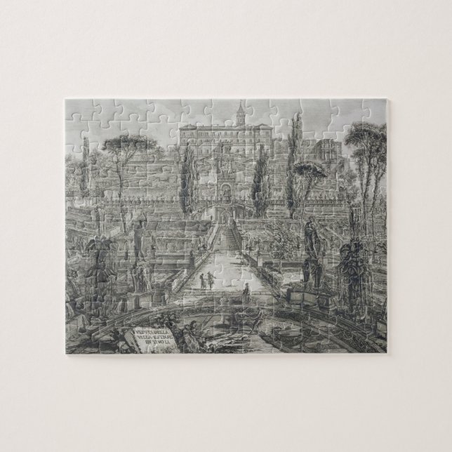 Das Landhaus d'Este bei Tivoli (Stich) Puzzle (Horizontal)