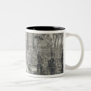 Das Landhaus d'Este bei Tivoli (Stich) Zweifarbige Tasse