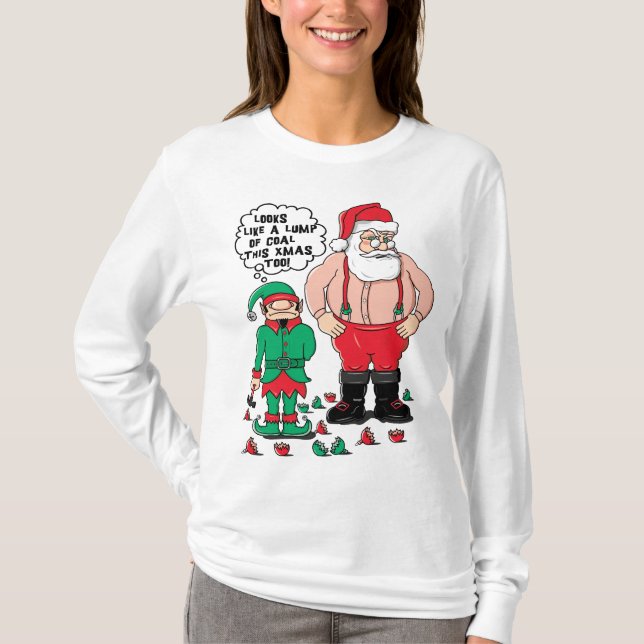 Das lange Sleeved Weihnachten der Frauen T-Shirt (Vorderseite)