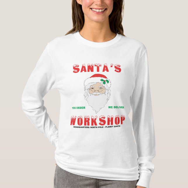 Das lange Sleeved Weihnachten der Frauen T-Shirt (Vorderseite)