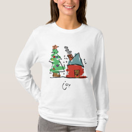 Das lange Sleeved Weihnachten der Frauen T-Shirt