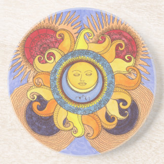 das Lassen gehen Mandala-Untersetzer Sandstein Untersetzer