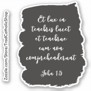Das lateinische Evangelium von John Light im Dunke Aufkleber