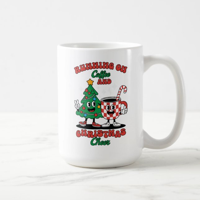 Das Laufen auf Kaffee und Weihnachts-Cheer-Cup-Des Kaffeetasse (Rechts)