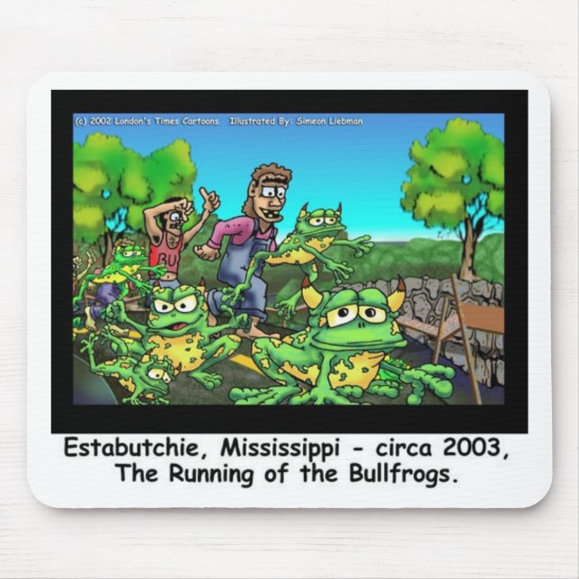 Das Laufen der Bullfrosch-Funny-Geschenke/Sammlers Mousepad (Vorne)