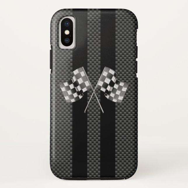 Das Laufen der Flaggen auf Schwarzem Stripes Case-Mate iPhone Hülle (Rückseite)