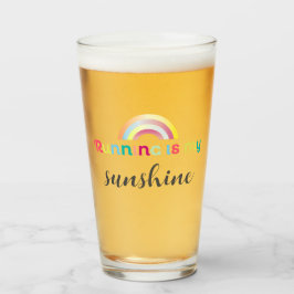 Das Laufen ist mein Sonnenschein farbenfroh Rainbo Glas