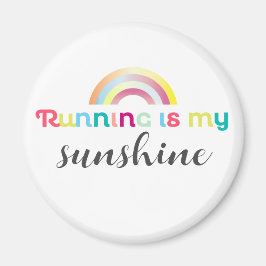 Das Laufen ist mein Sonnenschein farbenfroh Rainbo Magnet