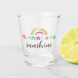 Das Laufen ist mein Sonnenschein farbenfroh Rainbo Schnapsglas