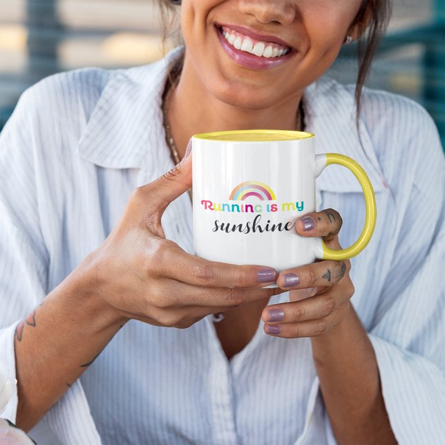 Das Laufen ist mein Sonnenschein farbenfroh Rainbo Tasse (Von Creator hochgeladen)