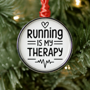 Das Laufen ist meine Therapie lustige Runner Zitat Ornament Aus Metall
