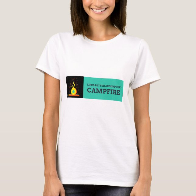 Das Leben am Campfire Camping & Wandern T-Shirt (Vorderseite)
