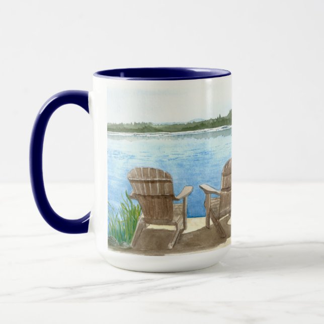 Das Leben am See ist besser, Adirondack-Stühle,  Tasse (Links)