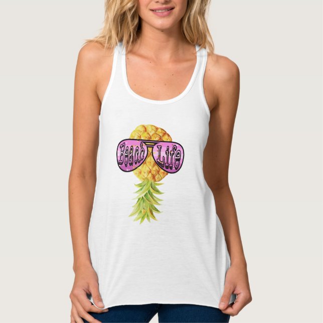 Das Leben am Strand auf dem Ananas-T - Shirt (Vorderseite)