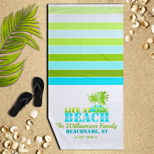 Das Leben am Strand Cool blau/grün Strandtuch