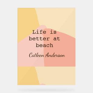 Das Leben am Strand gelb orange boho rustikal Acrylschild