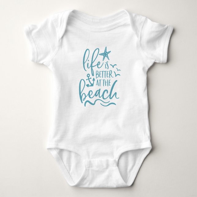 Das Leben am Strand ist besser. Baby Strampler (Vorderseite)
