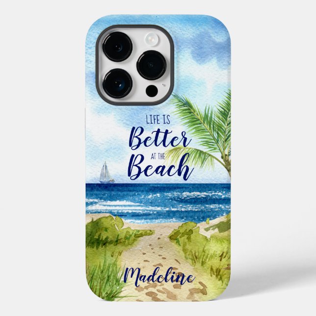 Das Leben am Strand ist besser Case-Mate iPhone Hülle (Rückseite)