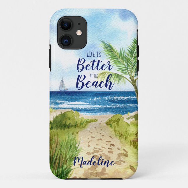 Das Leben am Strand ist besser Case-Mate iPhone Hülle (Rückseite)