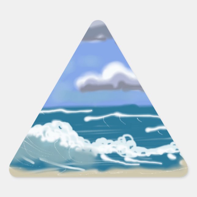Das Leben am Strand ist besser Dreieckiger Aufkleber (Vorderseite)