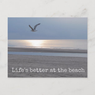 Das Leben am Strand ist besser - Fun Quote Postkar Postkarte